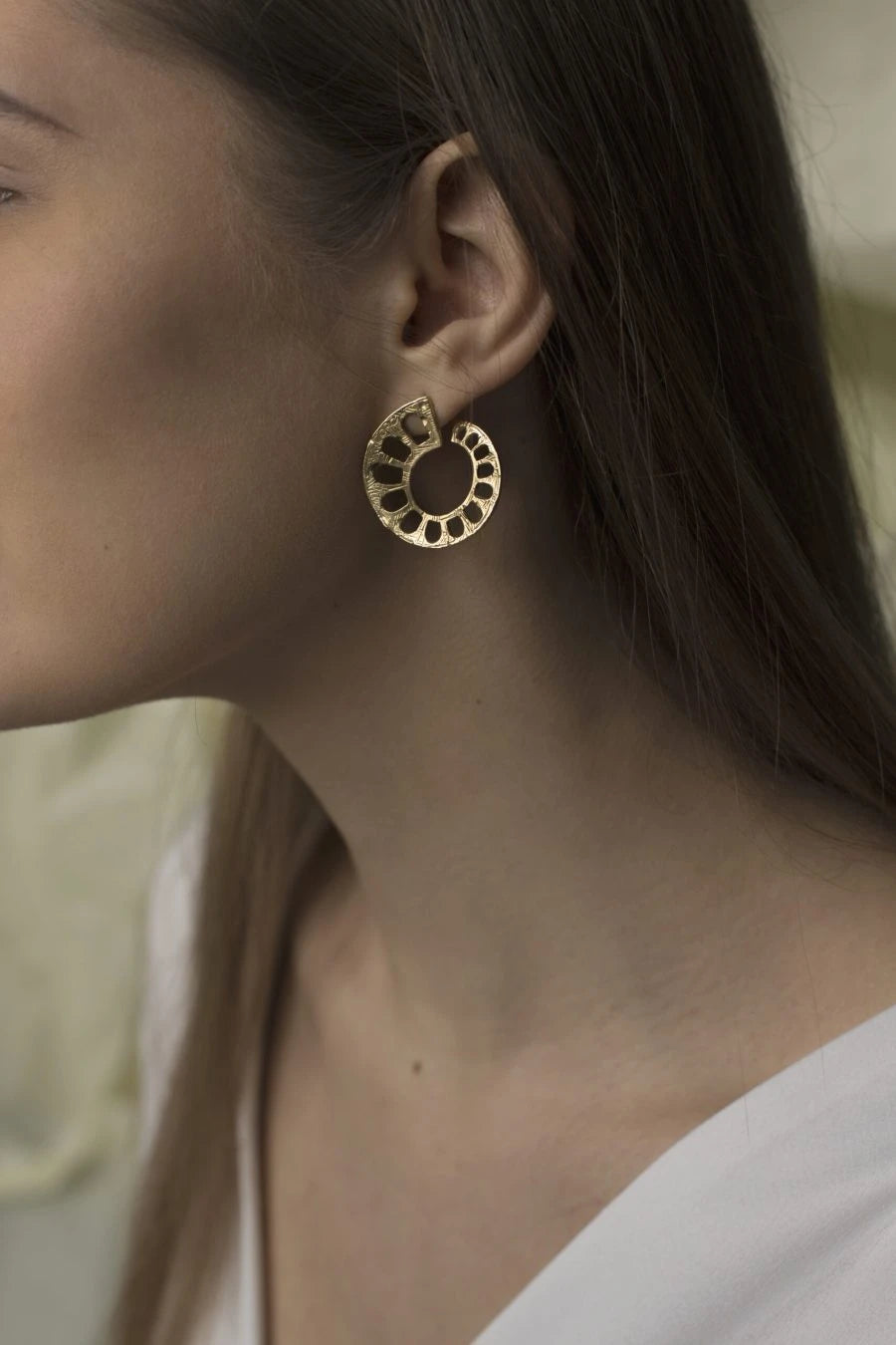 Aqueduct Earrings Gold Plated Silver